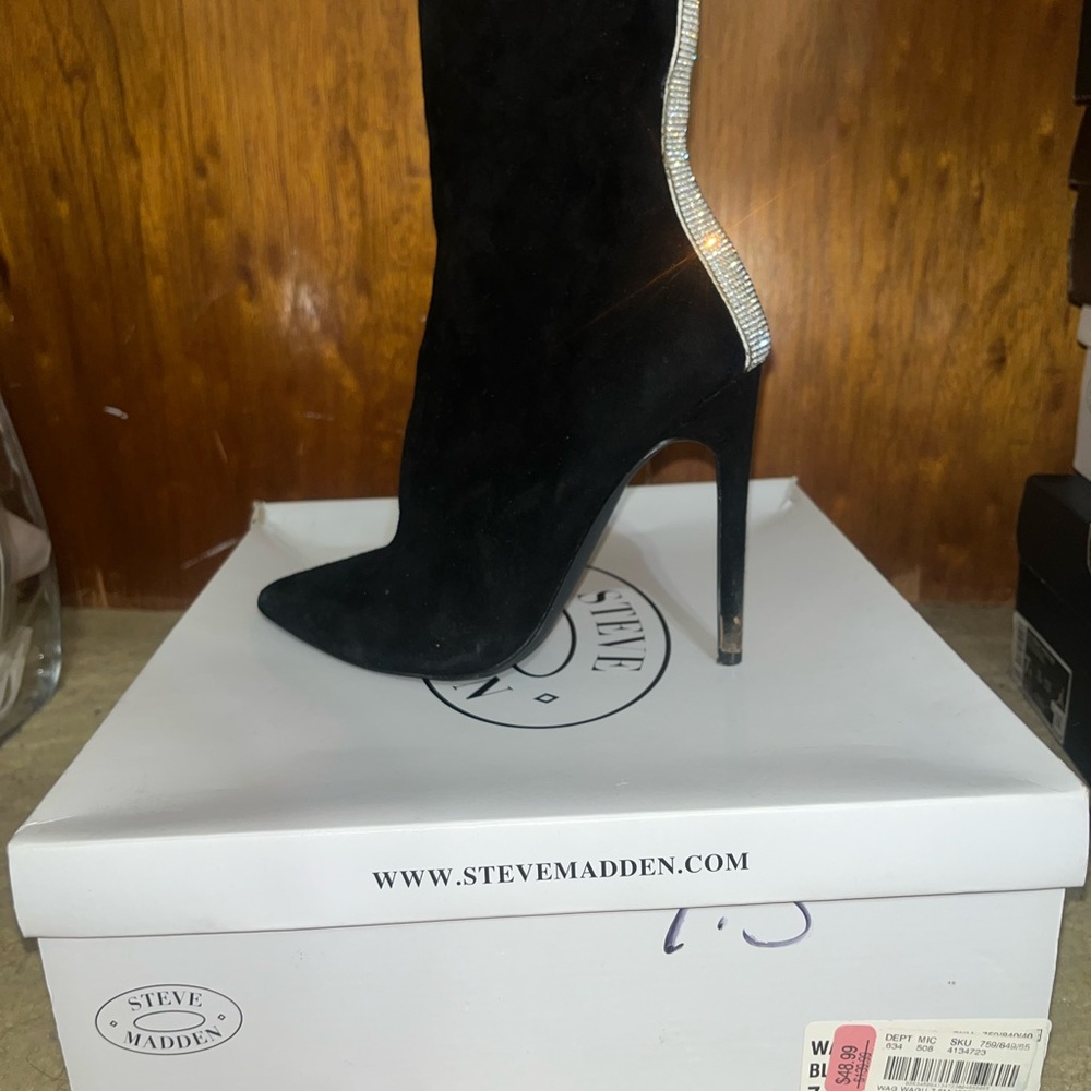 Steve Madden Black Heeled Boots Stiletto Ankle